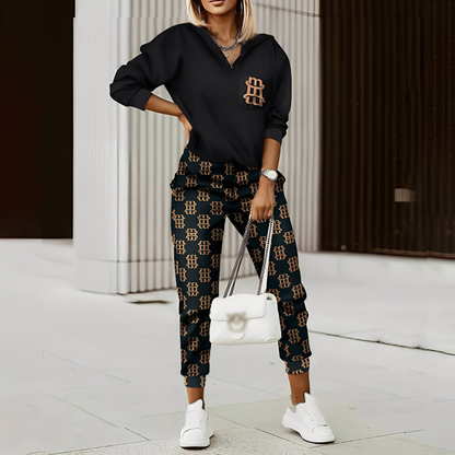 Hollie - Stilfuld træningsdragt med lynlås til damer