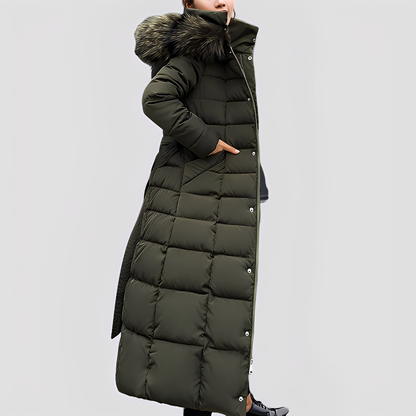 Mollie - Moderne, vatteret lang frakke til damer