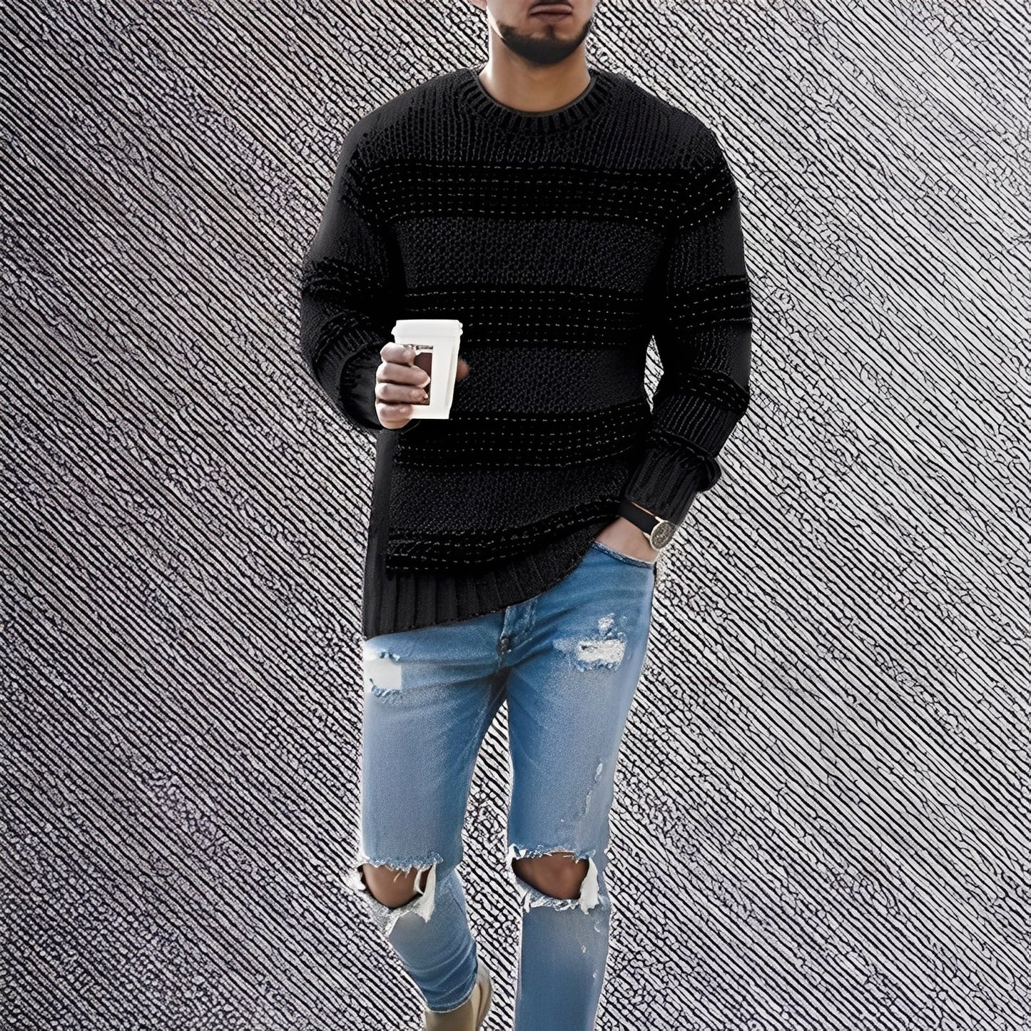 Kenzo - Stribet blød sweater til mænd