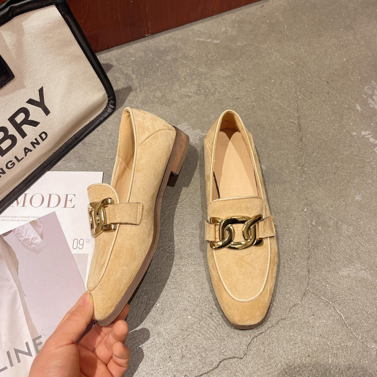 Alice - Klassiske, klodsede ruskind-loafers til damer