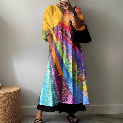 Angeleka - Behagelig og farverig kjole til kvinder