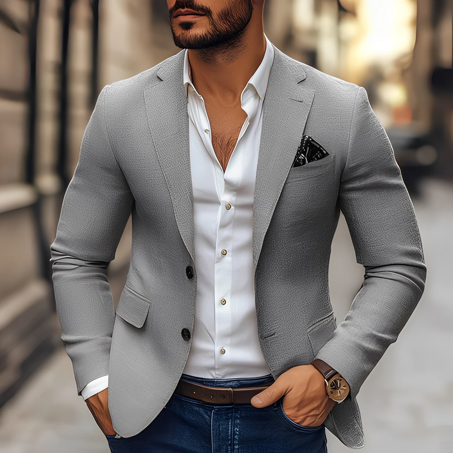 Abednego - Afslappet to-knaps jakke til mand