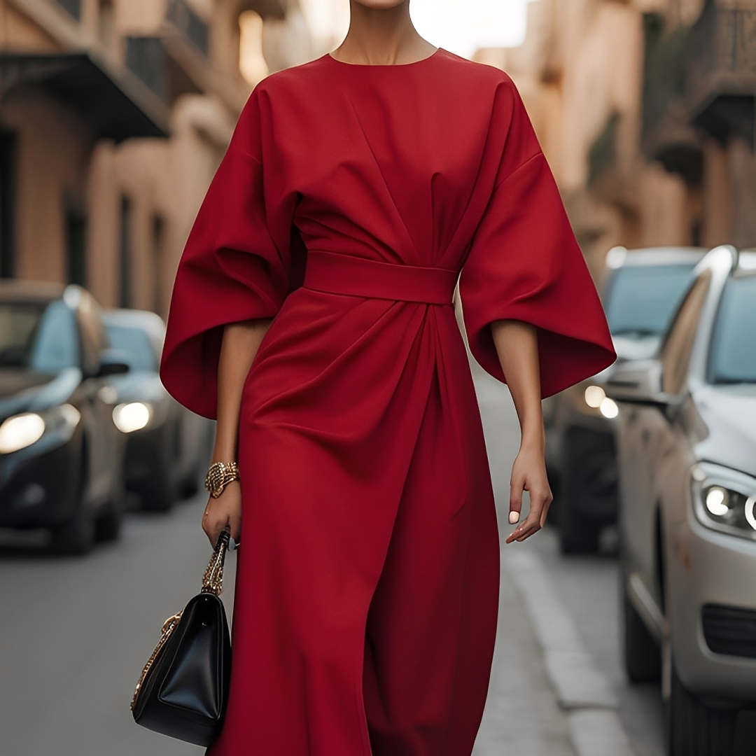 Lauriane - Elegant kjole med lanterneærmer til kvinder