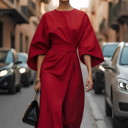 Lauriane - Elegant kjole med lanterneærmer til kvinder