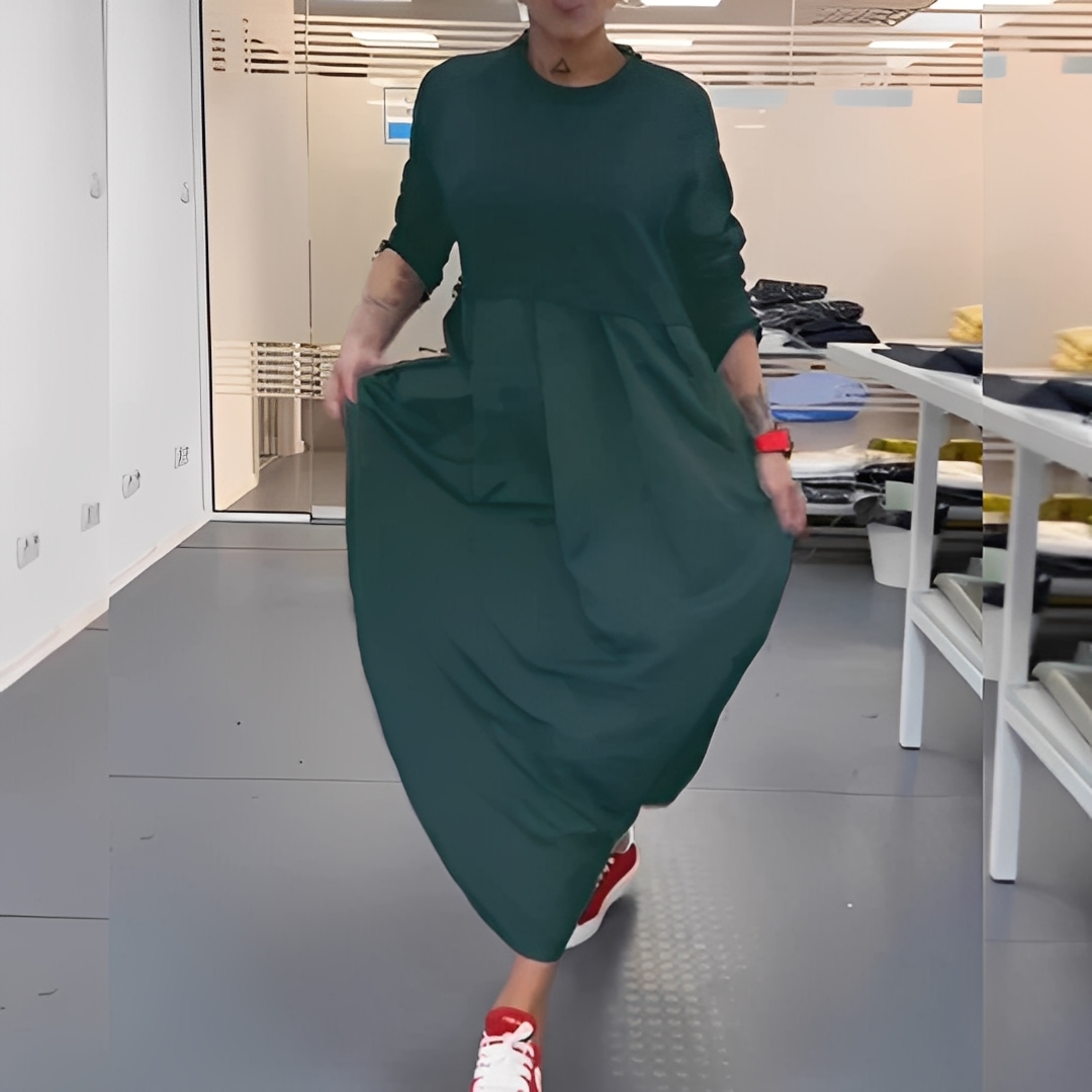 Gisèle - Afslappet kjole med rund hals til kvinder