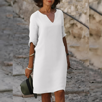 Guilaine - Elegant kjole med V-hals til kvinder