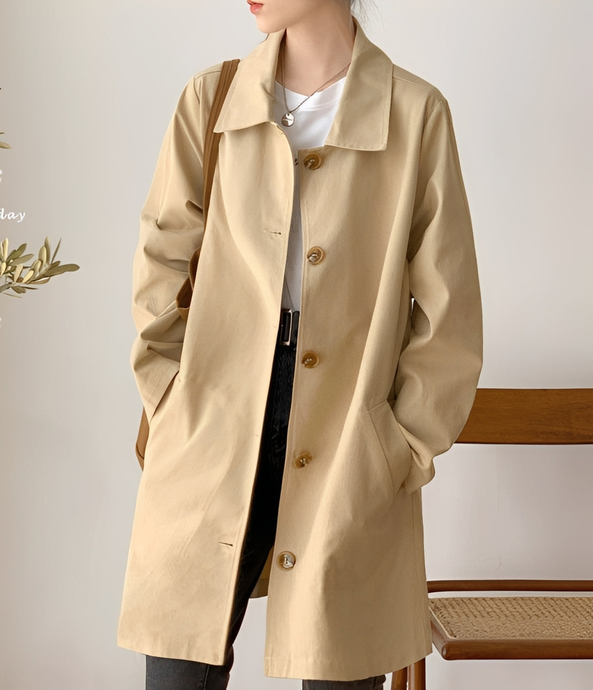 Rachael - Afslappet enradet trenchcoat til damer