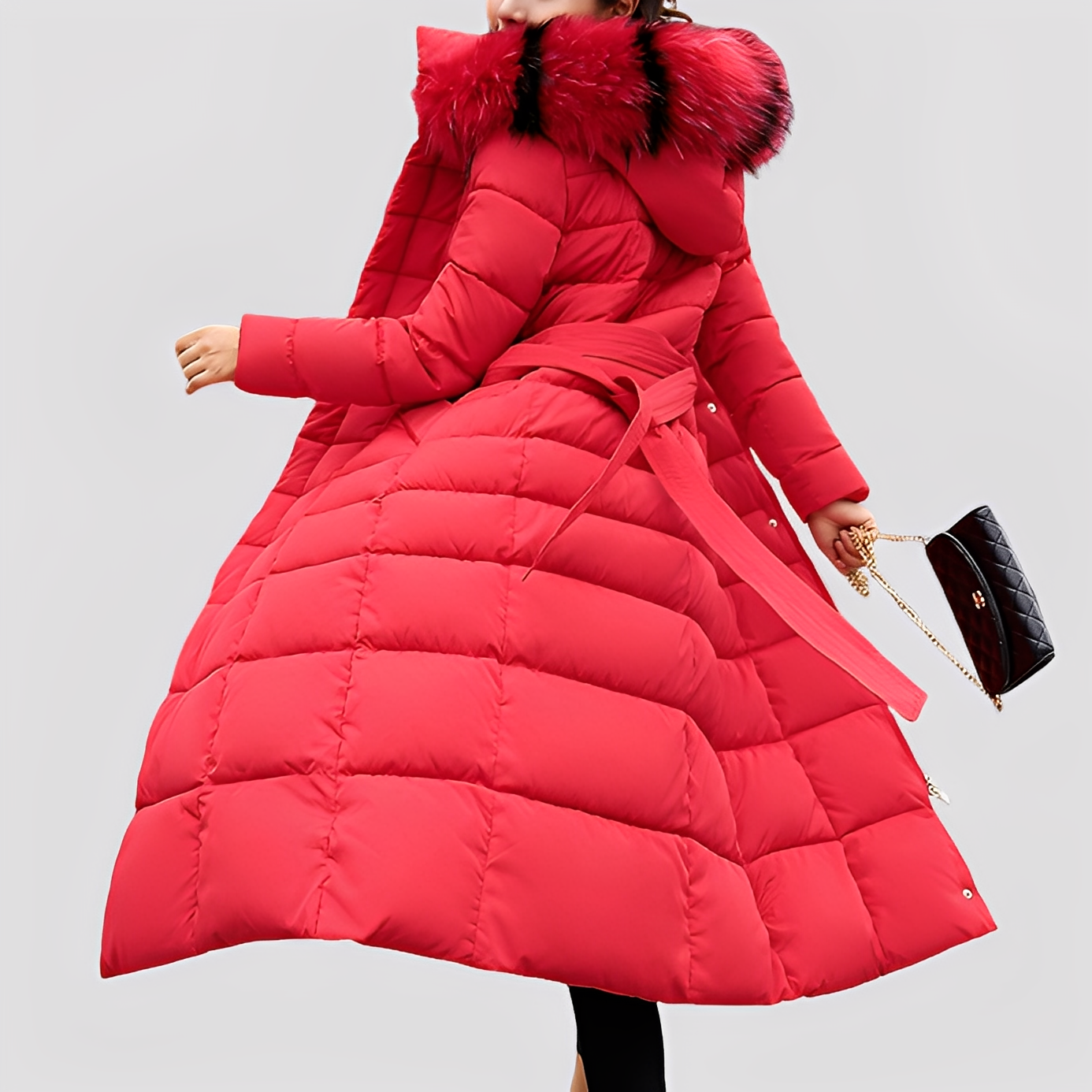 Mollie - Moderne, vatteret lang frakke til damer