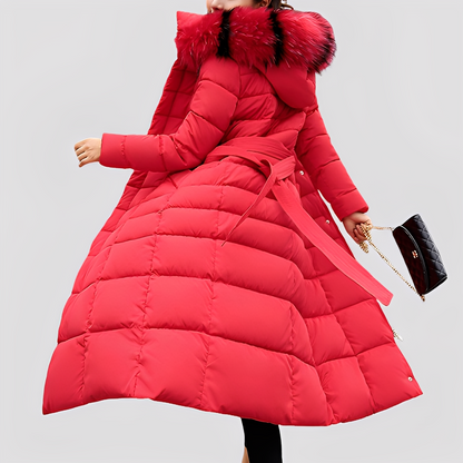 Mollie - Moderne, vatteret lang frakke til damer