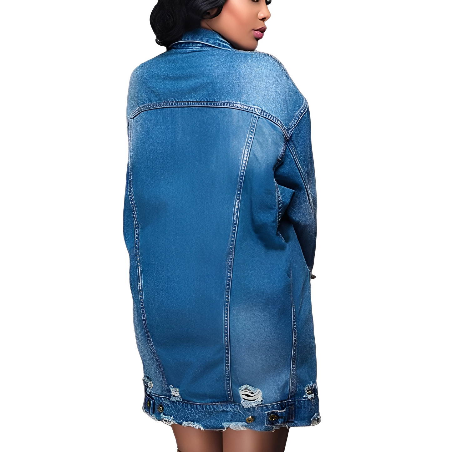 Yasmin - Afslappet lang jeansjakke til damer