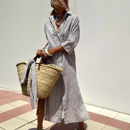 Paulette - Stribet klassisk skjortekjole til kvinder