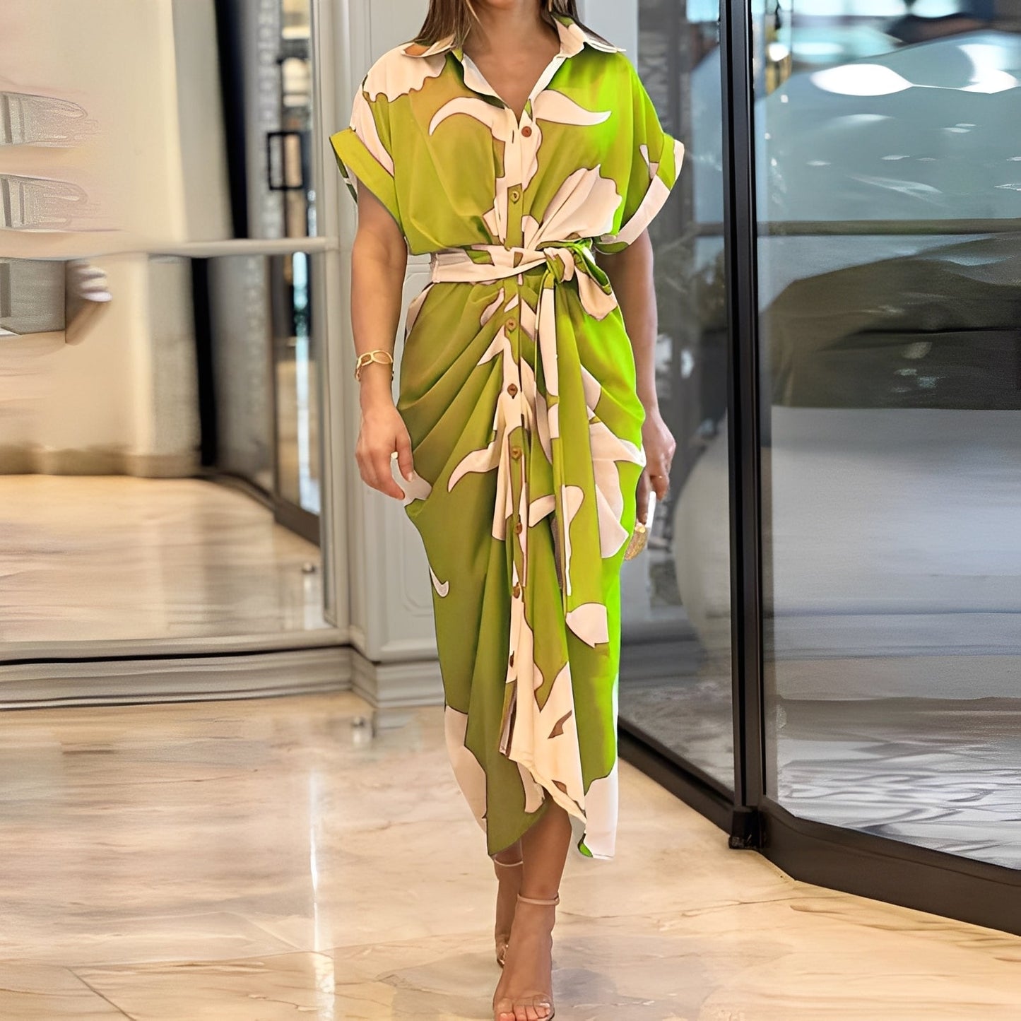 Charlène - Elegant knappet kjole til kvinder