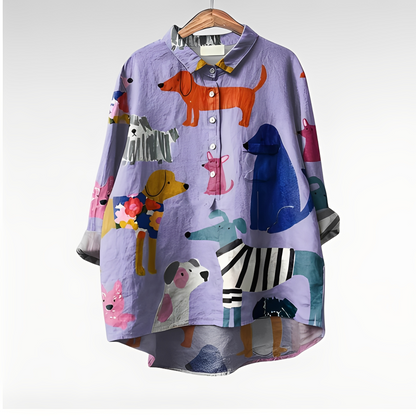 Eyden - Kunstnerisk langærmet skjorte til kvinder