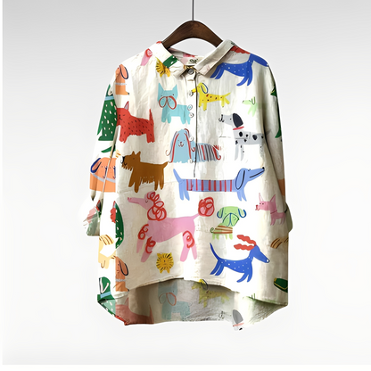 Eyden - Kunstnerisk langærmet skjorte til kvinder