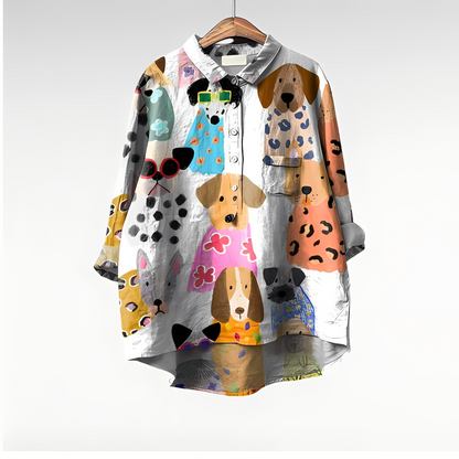 Eyden - Kunstnerisk langærmet skjorte til kvinder