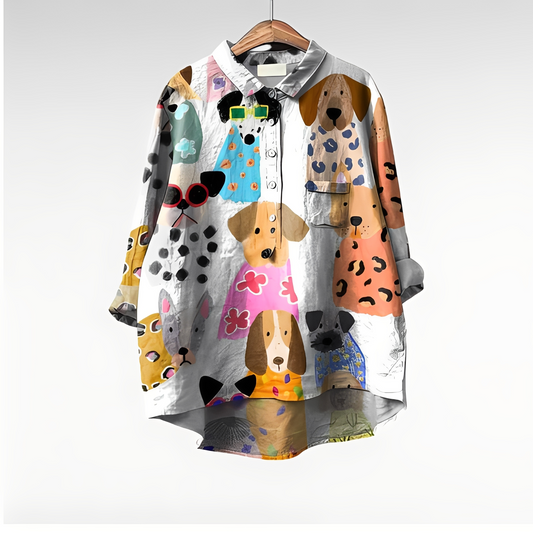 Eyden - Kunstnerisk langærmet skjorte til kvinder