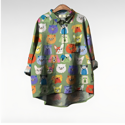 Eyden - Kunstnerisk langærmet skjorte til kvinder