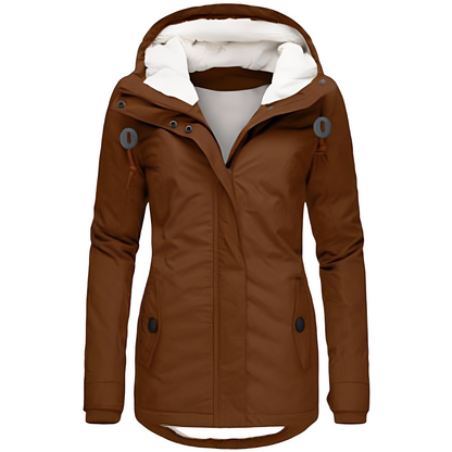 Valary - Vandtæt fløjlsjakke med hætte til damer