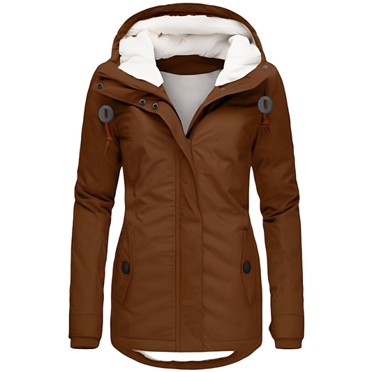 Valary - Vandtæt fløjlsjakke med hætte til damer