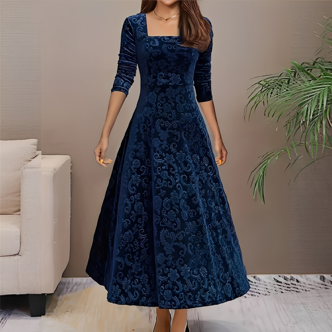 Malvina - Elegant kjole med firkantet halsudskæring til kvinder