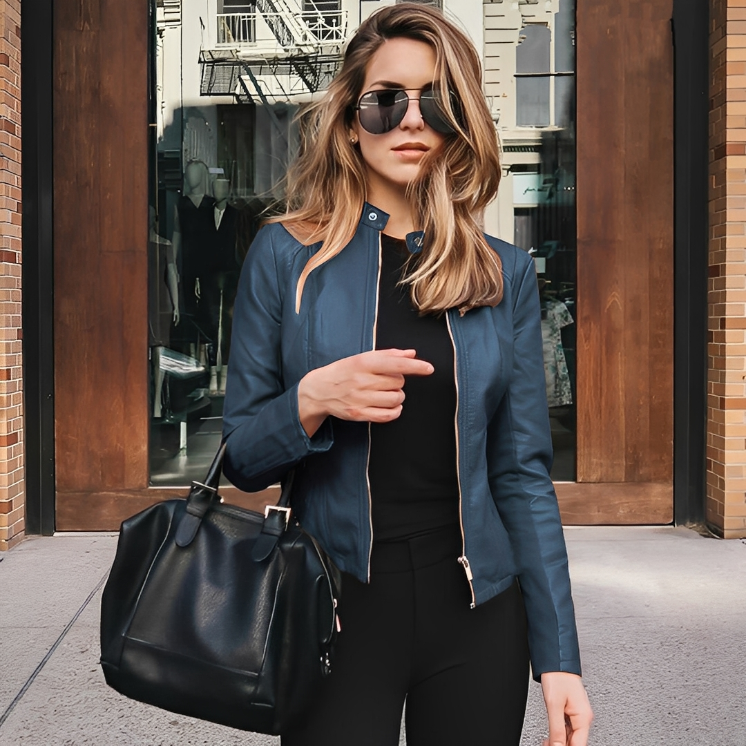 Lysiane - Elegant vinterjakke i læder til kvinder