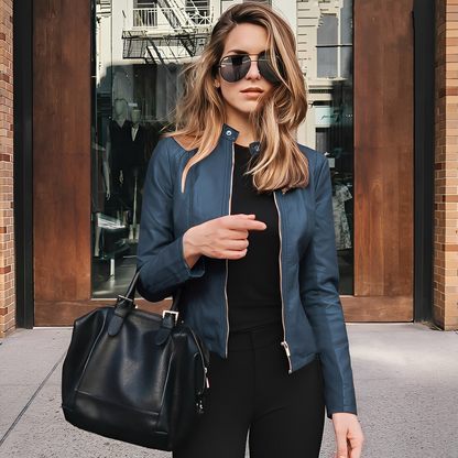 Lysiane - Elegant vinterjakke i læder til kvinder