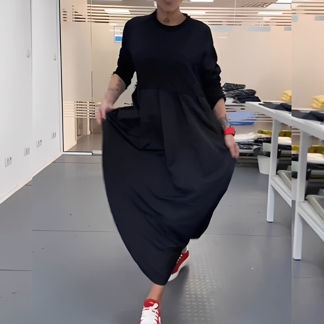 Gisèle - Afslappet kjole med rund hals til kvinder