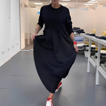 Gisèle - Afslappet kjole med rund hals til kvinder