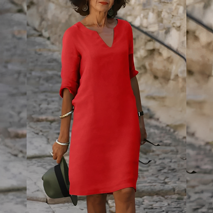 Guilaine - Elegant kjole med V-hals til kvinder