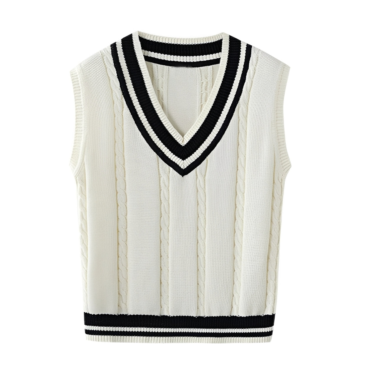 Leona - Klassisk strikvest med V-hals til damer