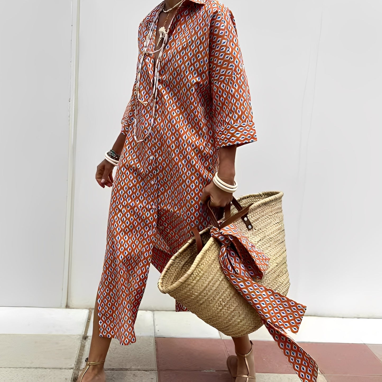 Paulette - Stribet klassisk skjortekjole til kvinder