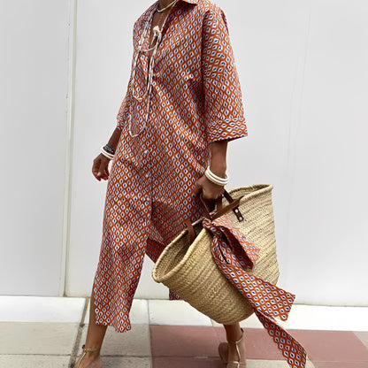 Paulette - Stribet klassisk skjortekjole til kvinder