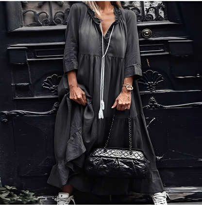 Irénée - Lang denim kjole komfortabel til kvinder