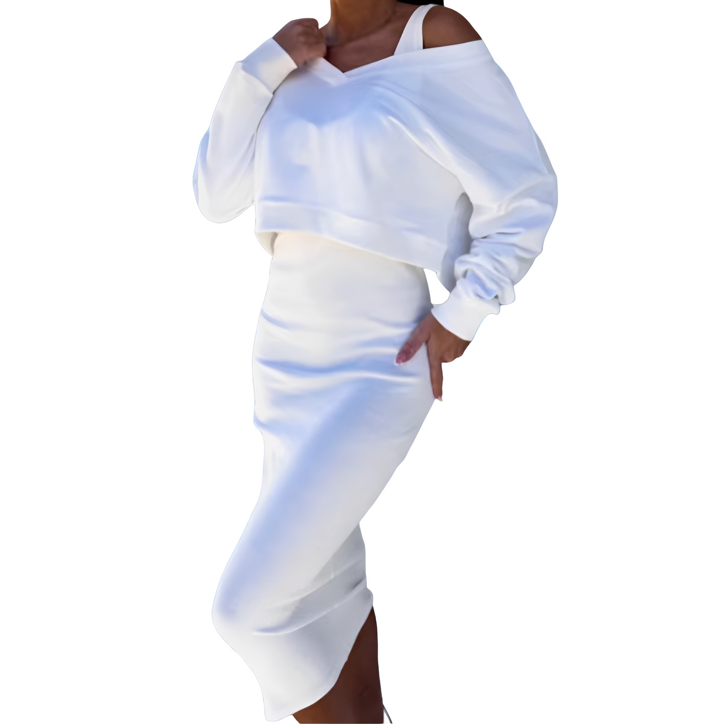 Tianna - Stilfuldt sæt af sweater og nederdel til damer