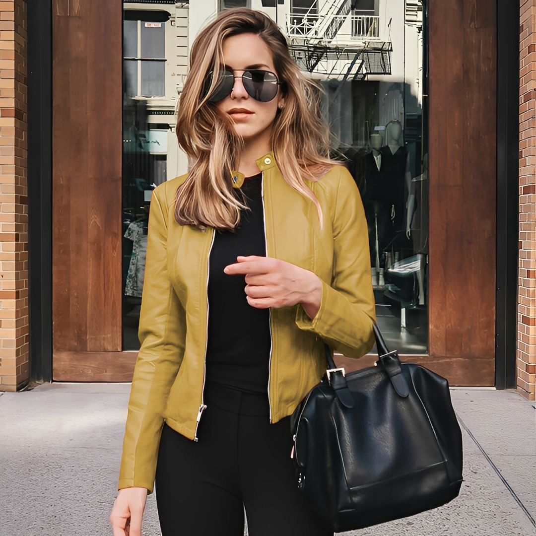 Lysiane - Elegant vinterjakke i læder til kvinder