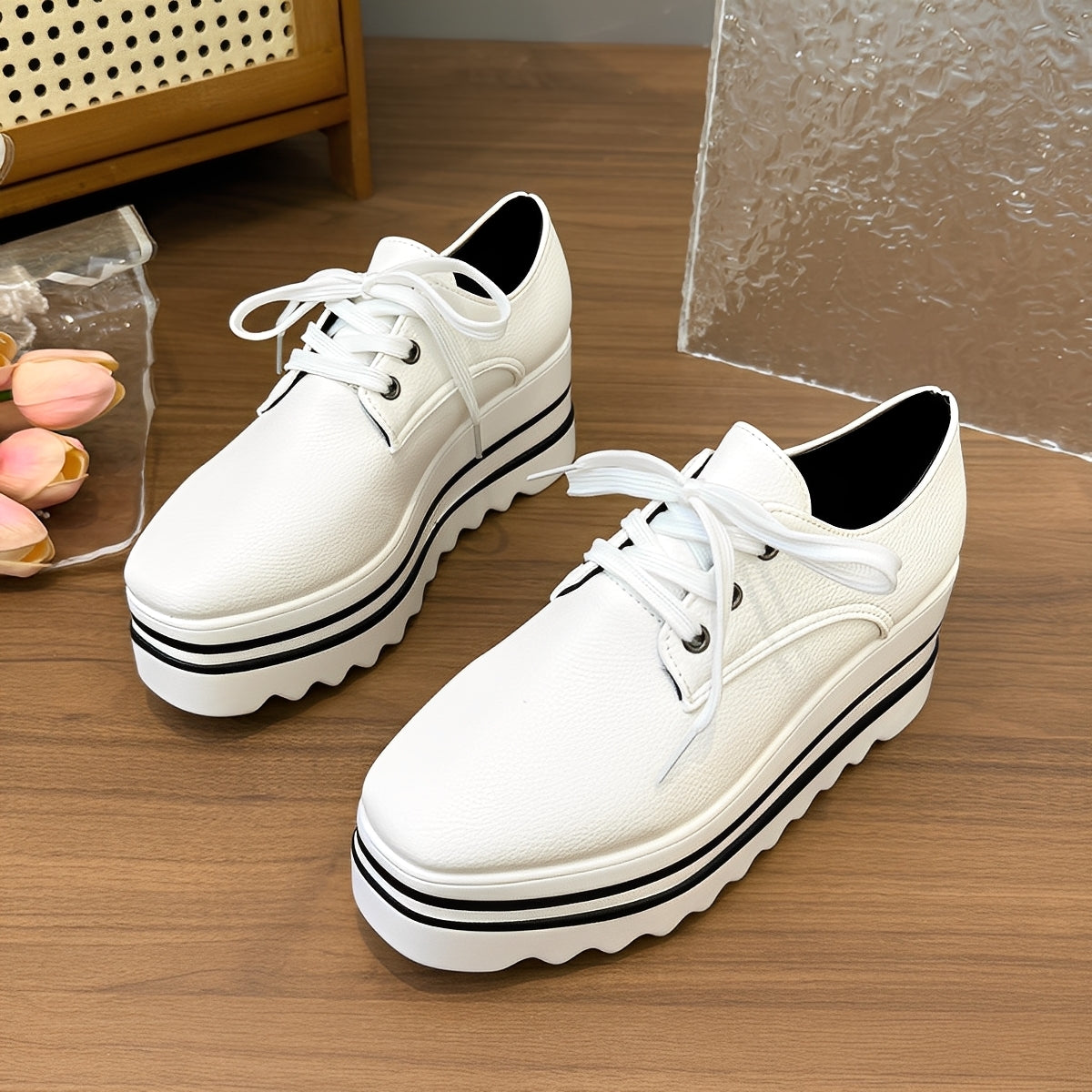 Joanne - Moderne Plateau-Sneakers med tyk sål til damer