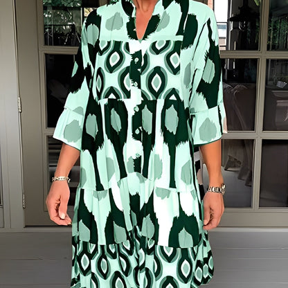 Floriane - Løs påtrykt kjole til kvinder