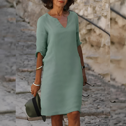 Guilaine - Elegant kjole med V-hals til kvinder