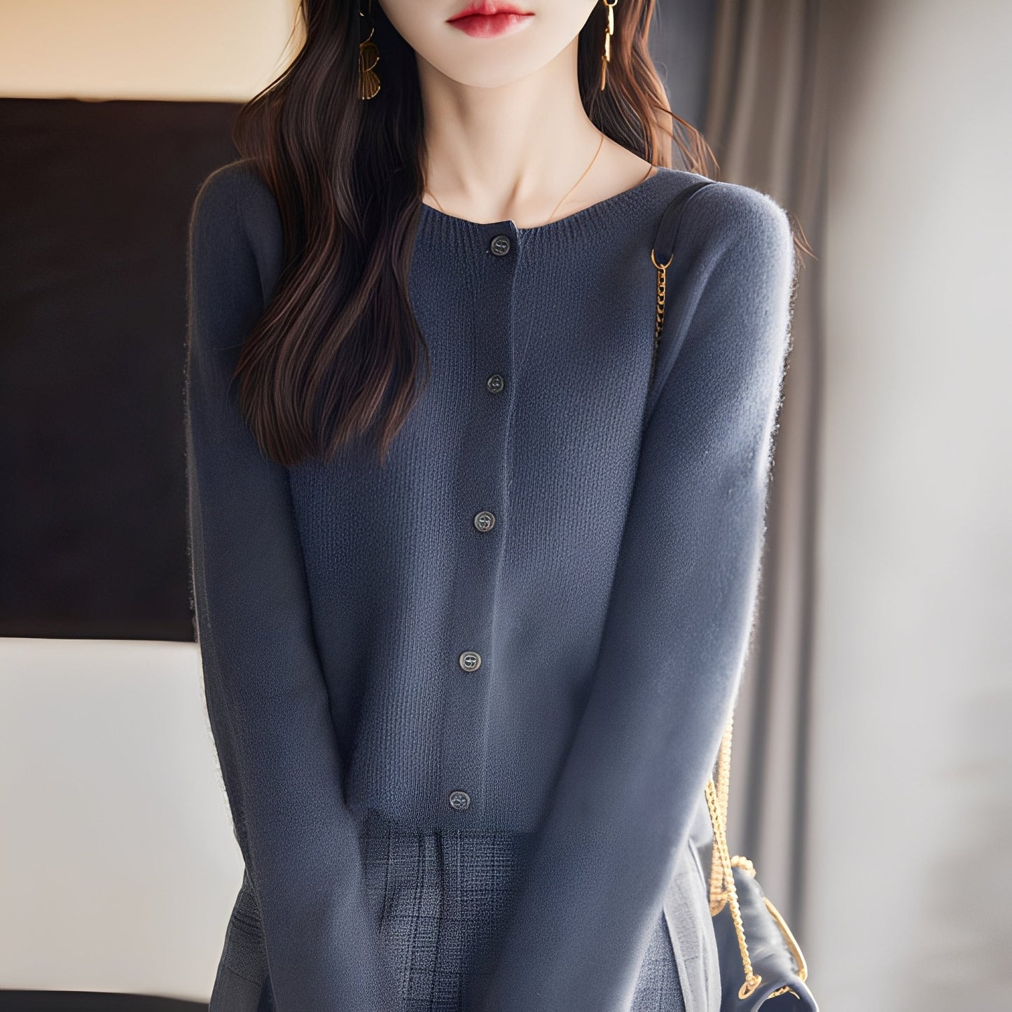 Haydée - Elegant kvindeknap cardigan