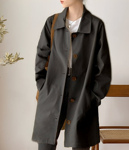 Rachael - Afslappet enradet trenchcoat til damer