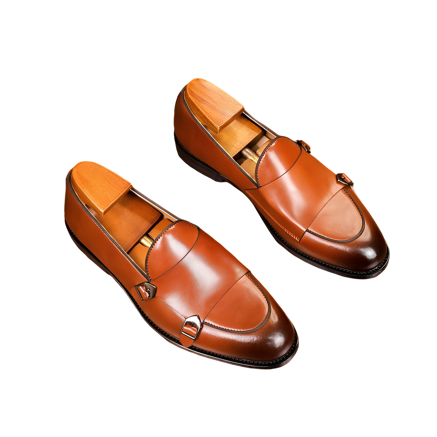 Bryan - Formelle herresko af læder med dobbelt spænde