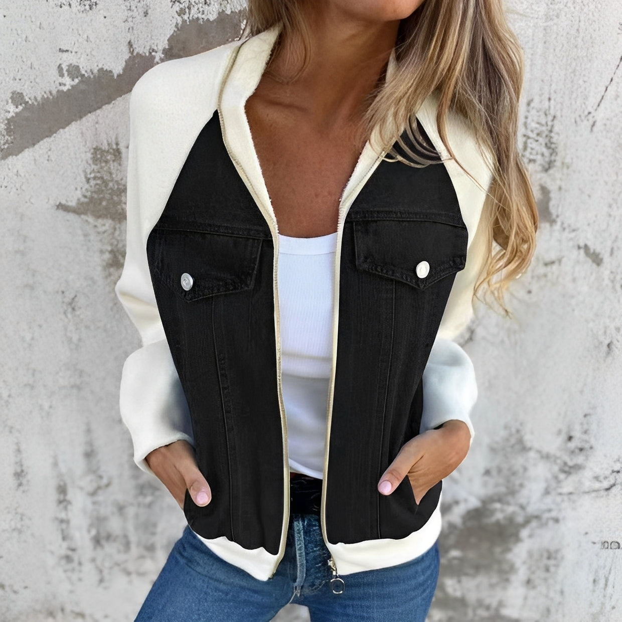 Libby - Afslappet denimjakke med raglanærmer til damer