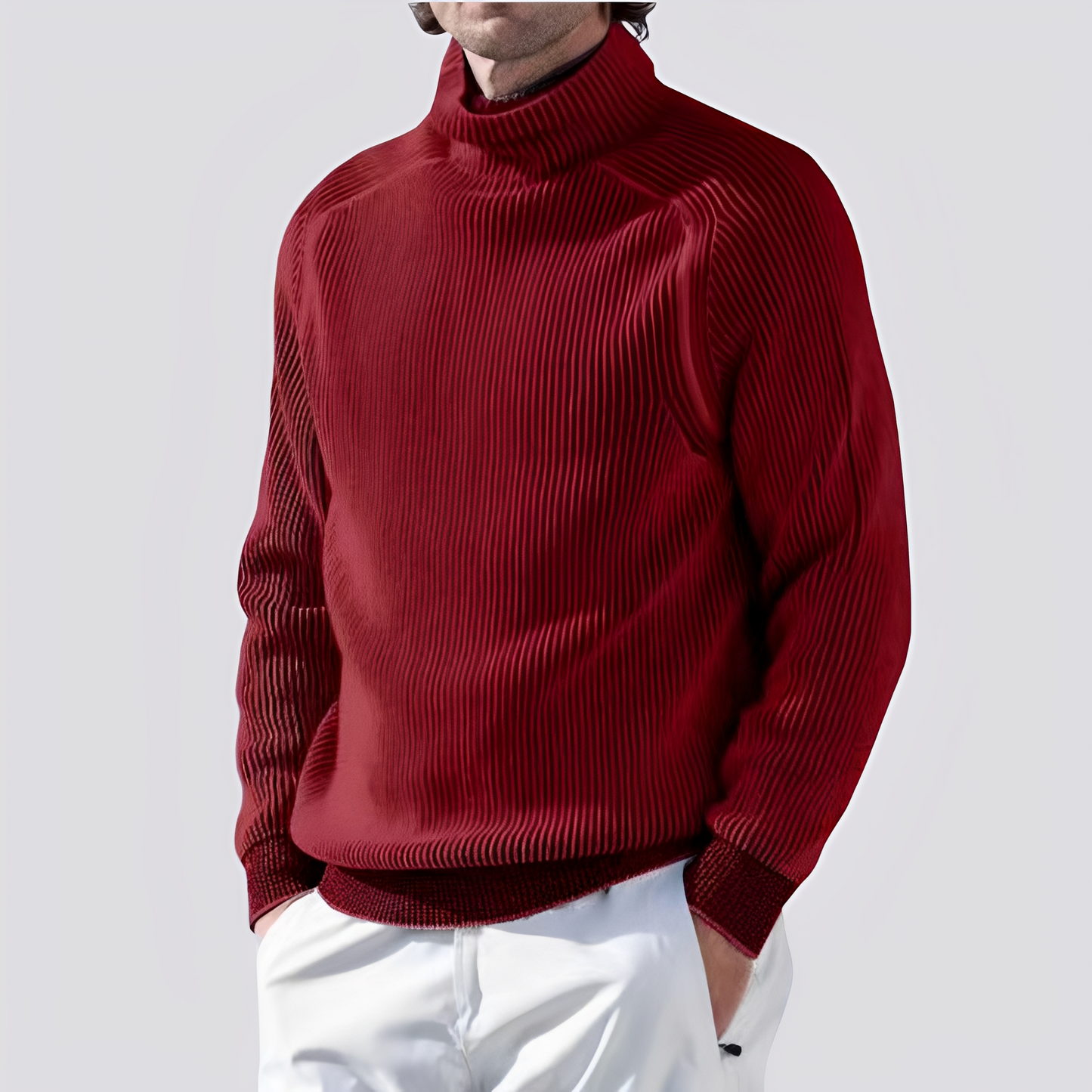 Zack - Varm striktrøje med ribmønster til herrer