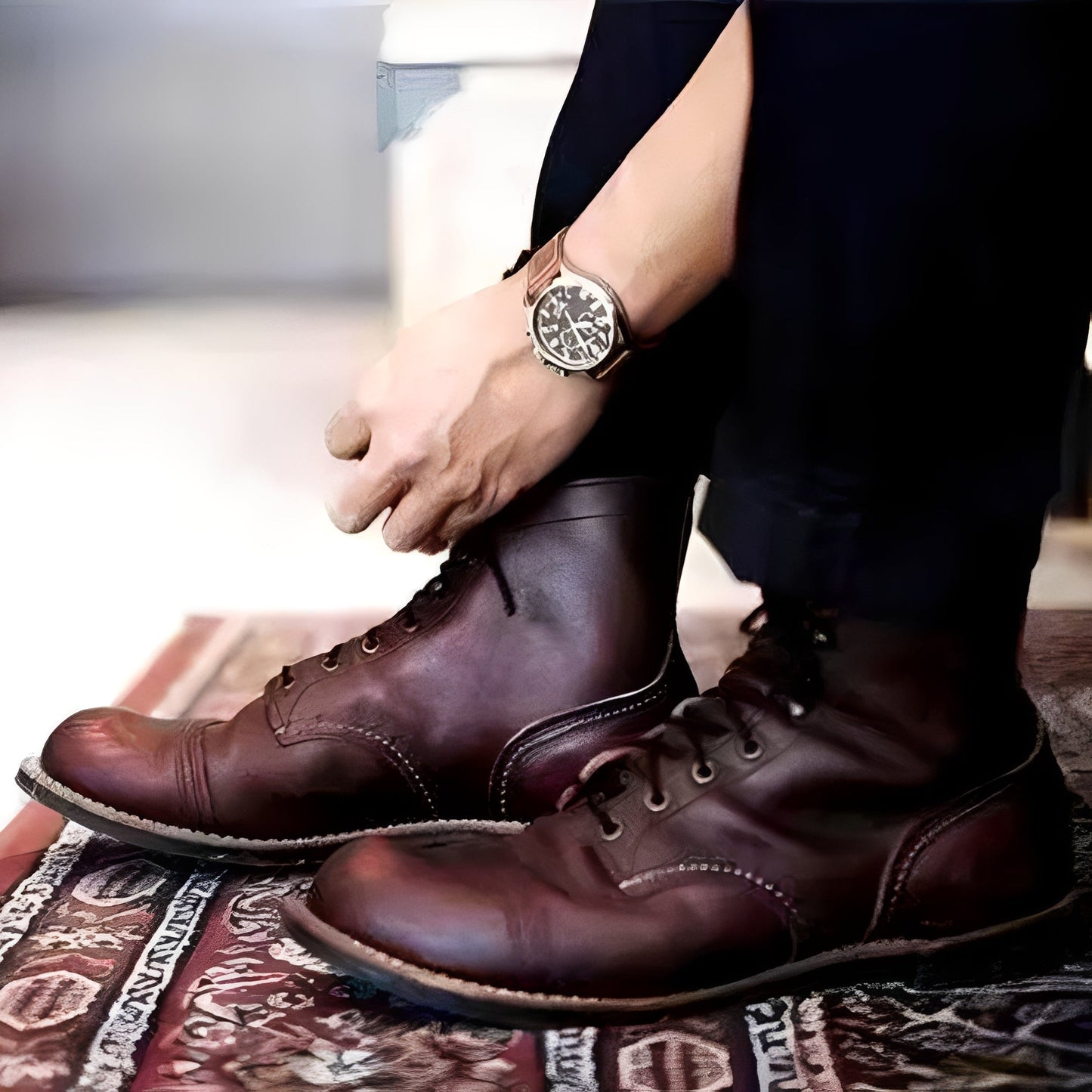 Kevin - Retro-læderstøvler til herrer