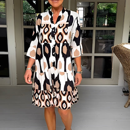 Floriane - Løs påtrykt kjole til kvinder