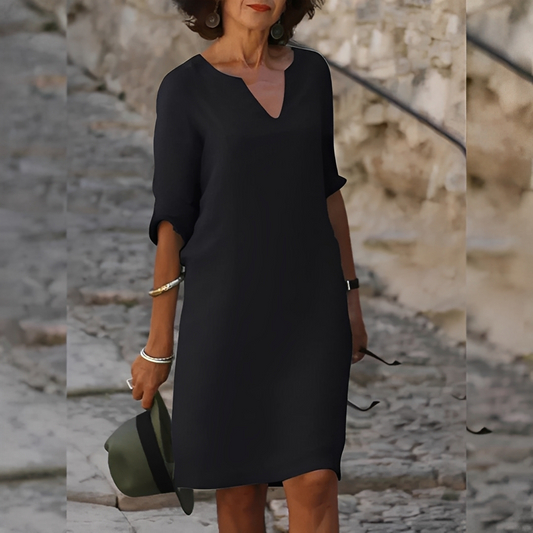 Guilaine - Elegant kjole med V-hals til kvinder