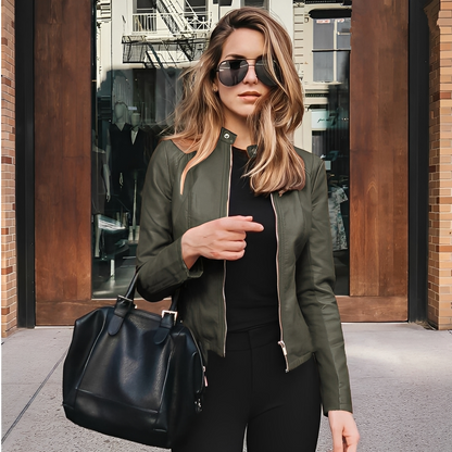 Lysiane - Elegant vinterjakke i læder til kvinder