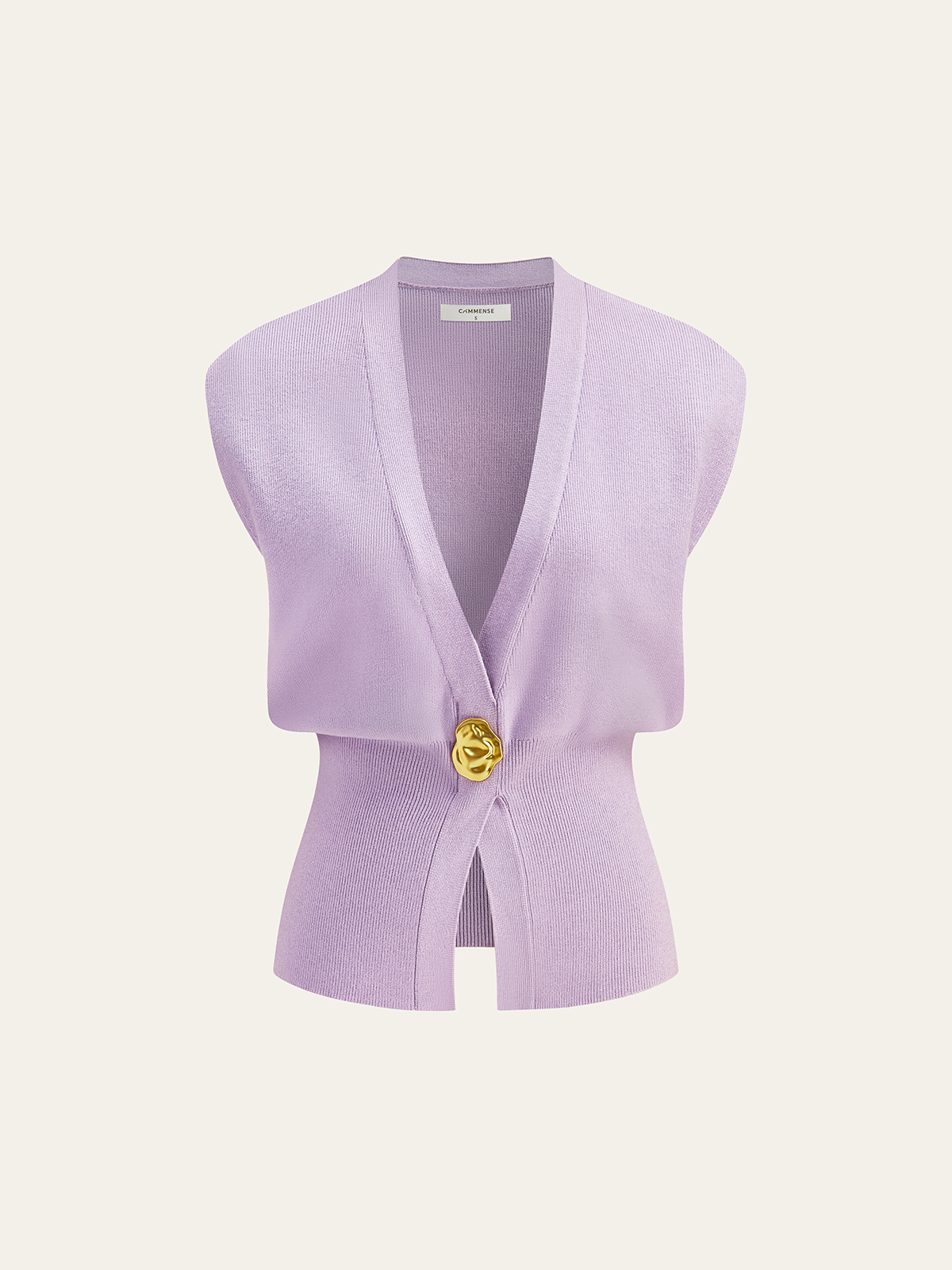 Annalena – V-udskæring Knapdetalje Strikvest