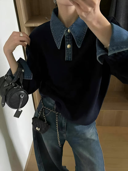 Nellie – 2-i-1 Sweater med Revers-Panel