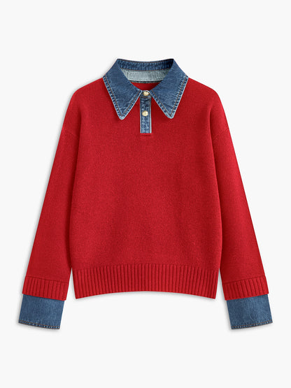 Nellie – 2-i-1 Sweater med Revers-Panel